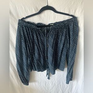 Mason & Belle off the shoulder polka dot top.